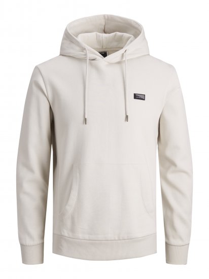 Jack & Jones JCOKING SWEAT HOOD Light Gray - Trøjer og hættetrøjer - Trøjer og Hættetrøjer i store størrelser - 2XL-14XL