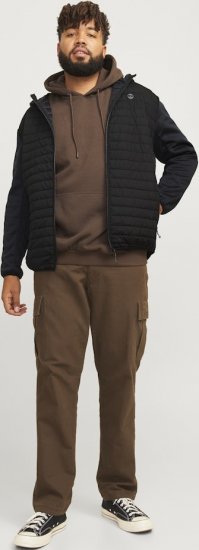 Jack & Jones MULTI QUILTED SET-IN Sleeves Jacket Black - Jakker - Jakker i store størrelser, 2XL- 12XL