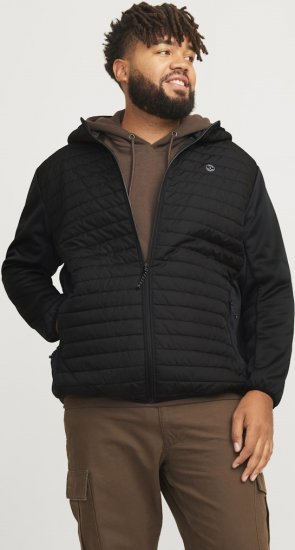 Jack & Jones MULTI QUILTED SET-IN Sleeves Jacket Black - Jakker - Jakker i store størrelser, 2XL- 12XL