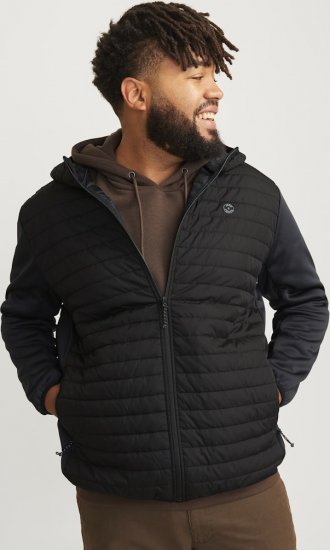 Jack & Jones MULTI QUILTED SET-IN Sleeves Jacket Black - Jakker - Jakker i store størrelser, 2XL- 12XL