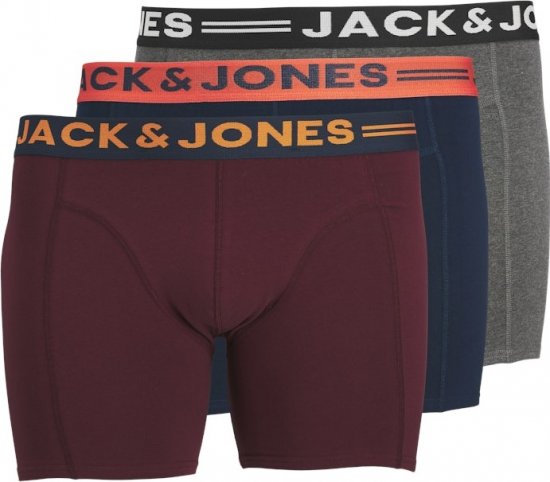 Jack & Jones LICHFIELD Trunks 3-Pack Burgundy - Undertøj og badetøj - Badetøj og Undertøj i store størrelser 
