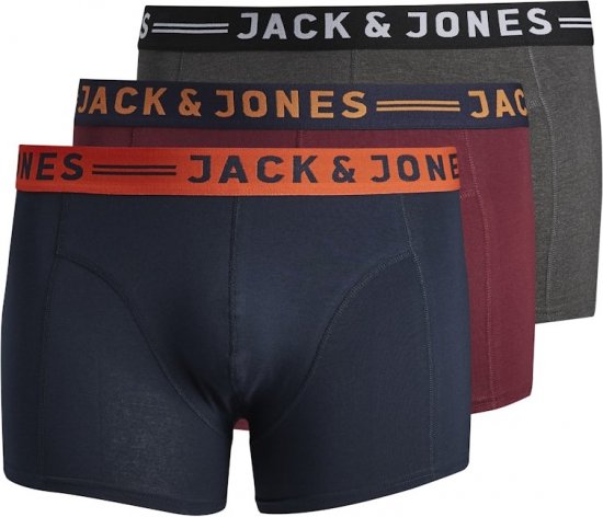 Jack & Jones LICHFIELD Trunks 3-Pack Burgundy - Undertøj og badetøj - Badetøj og Undertøj i store størrelser 