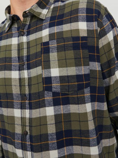 Jack & Jones JOROWEN CHECK COMFORT Shirt Olive - Skjorter - Skjorter til store mænd 2XL- 8XL