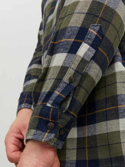 Jack & Jones JOROWEN CHECK COMFORT Shirt Olive - Skjorter - Skjorter til store mænd 2XL- 8XL