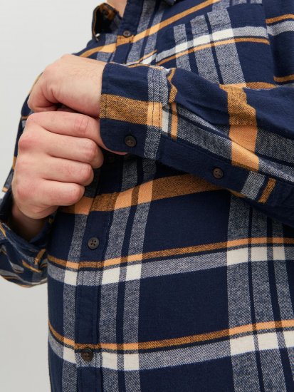 Jack & Jones JOROWEN CHECK COMFORT Shirt Navy - Skjorter - Skjorter til store mænd 2XL- 8XL