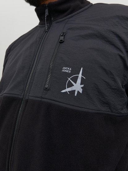 Jack & Jones JCOFILO POLARFLEECE with Zipper Black - Trøjer og hættetrøjer - Trøjer og Hættetrøjer i store størrelser - 2XL-14XL