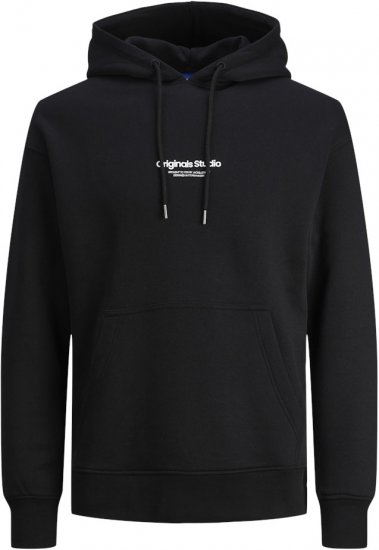 Jack & Jones ESTERBRO Hoodie Black - Trøjer og hættetrøjer - Trøjer og Hættetrøjer i store størrelser - 2XL-14XL
