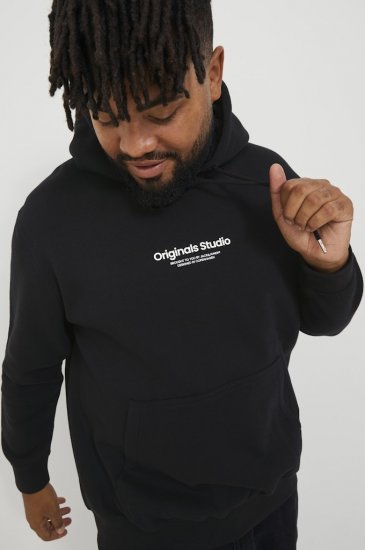 Jack & Jones ESTERBRO Hoodie Black - Trøjer og hættetrøjer - Trøjer og Hættetrøjer i store størrelser - 2XL-14XL