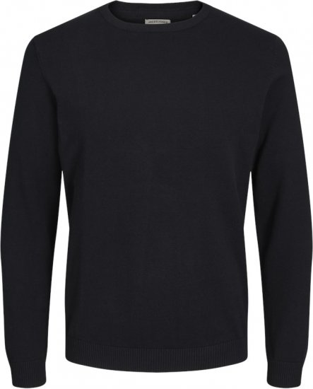 Jack & Jones BASIC Knitted Sweater Black - Trøjer og hættetrøjer - Trøjer og Hættetrøjer i store størrelser - 2XL-14XL