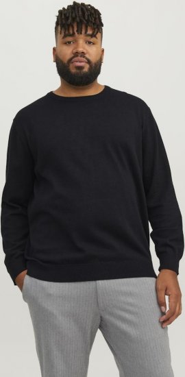 Jack & Jones BASIC Knitted Sweater Black - Trøjer og hættetrøjer - Trøjer og Hættetrøjer i store størrelser - 2XL-14XL