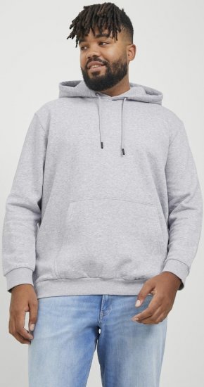 Jack & Jones BRADLEY Hoodie Light Grey Melange - Trøjer og hættetrøjer - Trøjer og Hættetrøjer i store størrelser - 2XL-14XL