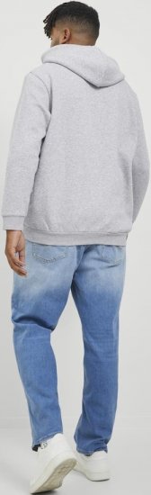 Jack & Jones BRADLEY Hoodie Light Grey Melange - Trøjer og hættetrøjer - Trøjer og Hættetrøjer i store størrelser - 2XL-14XL