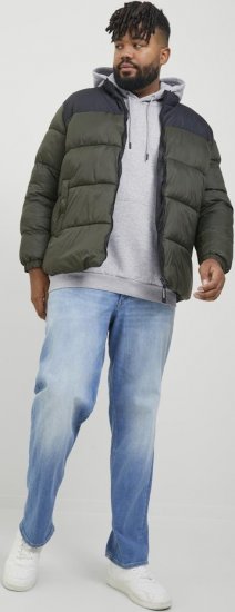 Jack & Jones BRADLEY Hoodie Light Grey Melange - Trøjer og hættetrøjer - Trøjer og Hættetrøjer i store størrelser - 2XL-14XL