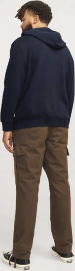 Jack & Jones CORP LOGO PLAY 5 Print Hoodie Navy Blazer - Trøjer og hættetrøjer - Trøjer og Hættetrøjer i store størrelser - 2XL-14XL