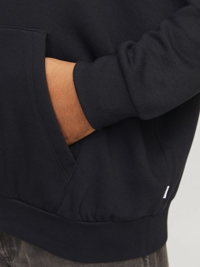 Jack & Jones CORP LOGO PLAY 5 Print Hoodie Black - Trøjer og hættetrøjer - Trøjer og Hættetrøjer i store størrelser - 2XL-14XL