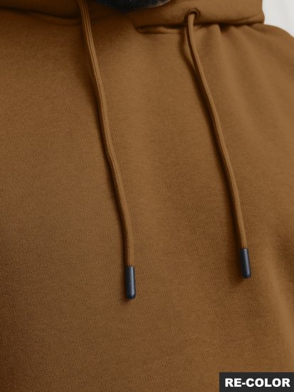 Jack & Jones BRADLEY Hoodie Brown - Trøjer og hættetrøjer - Trøjer og Hættetrøjer i store størrelser - 2XL-14XL