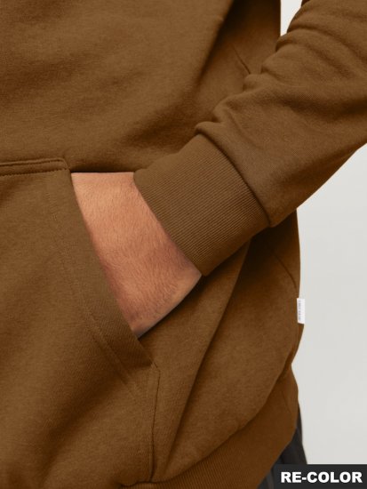 Jack & Jones BRADLEY Hoodie Brown - Trøjer og hættetrøjer - Trøjer og Hættetrøjer i store størrelser - 2XL-14XL