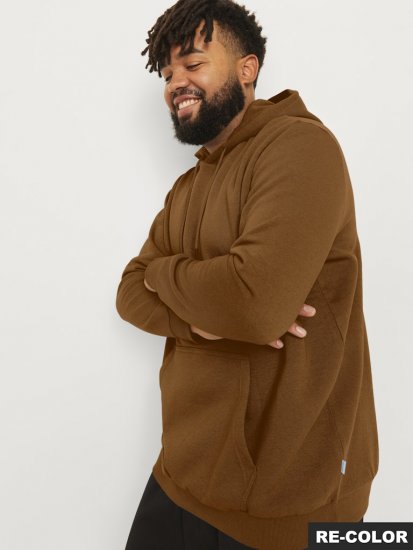 Jack & Jones BRADLEY Hoodie Brown - Trøjer og hættetrøjer - Trøjer og Hættetrøjer i store størrelser - 2XL-14XL
