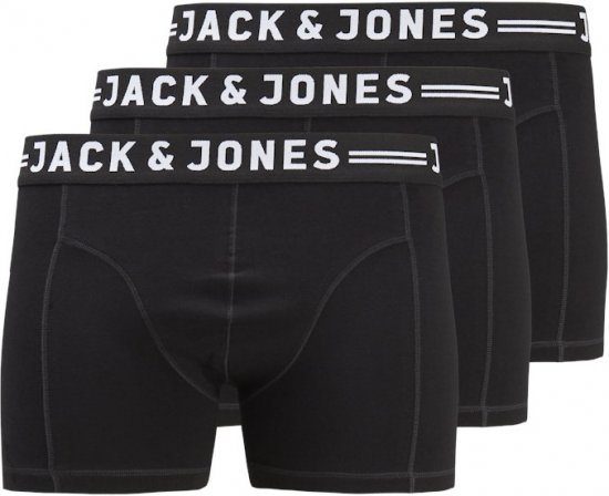 Jack & Jones SENSE Trunks 3-Pack Black - Undertøj og badetøj - Badetøj og Undertøj i store størrelser 