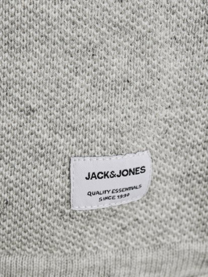 Jack & Jones HILL Knitted Sweater Light Grey Melange - Trøjer og hættetrøjer - Trøjer og Hættetrøjer i store størrelser - 2XL-14XL