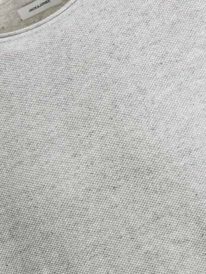 Jack & Jones HILL Knitted Sweater Light Grey Melange - Trøjer og hættetrøjer - Trøjer og Hættetrøjer i store størrelser - 2XL-14XL