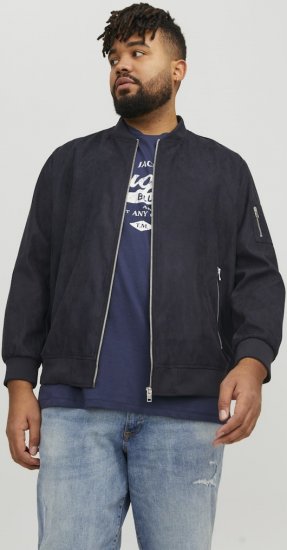 Jack & Jones ROCKY Faux Suede Bomber Jacket Jet Black - Jakker - Jakker i store størrelser, 2XL- 12XL