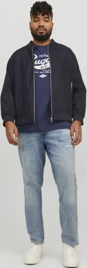 Jack & Jones ROCKY Faux Suede Bomber Jacket Jet Black - Jakker - Jakker i store størrelser, 2XL- 12XL