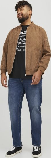Jack & Jones ROCKY Faux Suede Bomber Jacket Brown - Jakker - Jakker i store størrelser, 2XL- 12XL