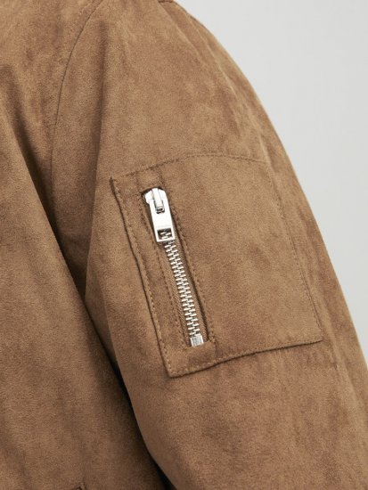 Jack & Jones ROCKY Faux Suede Bomber Jacket Brown - Jakker - Jakker i store størrelser, 2XL- 12XL