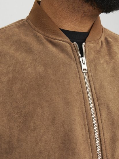 Jack & Jones ROCKY Faux Suede Bomber Jacket Brown - Jakker - Jakker i store størrelser, 2XL- 12XL
