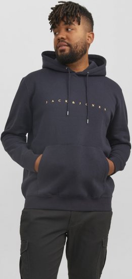 Jack & Jones STAR Hoodie Dark Navy - Trøjer og hættetrøjer - Trøjer og Hættetrøjer i store størrelser - 2XL-14XL