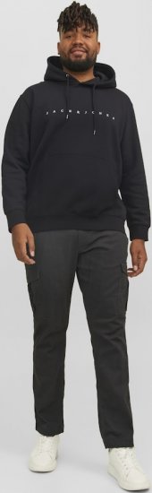 Jack & Jones STAR Hoodie Black - Trøjer og hættetrøjer - Trøjer og Hættetrøjer i store størrelser - 2XL-14XL