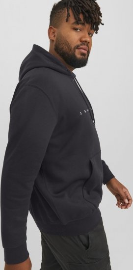 Jack & Jones STAR Hoodie Black - Trøjer og hættetrøjer - Trøjer og Hættetrøjer i store størrelser - 2XL-14XL