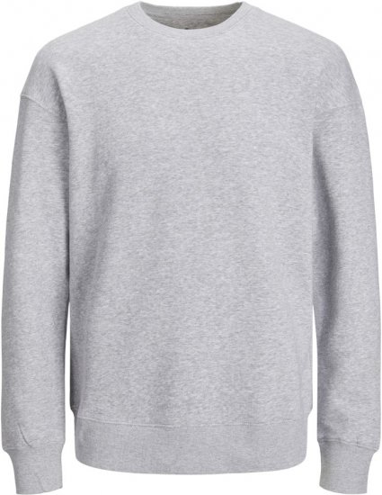 Jack & Jones BRADLEY Sweatshirt Light Grey Melange - Trøjer og hættetrøjer - Trøjer og Hættetrøjer i store størrelser - 2XL-14XL