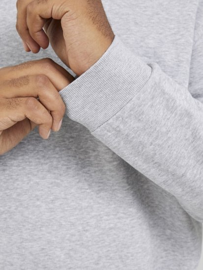 Jack & Jones BRADLEY Sweatshirt Light Grey Melange - Trøjer og hættetrøjer - Trøjer og Hættetrøjer i store størrelser - 2XL-14XL