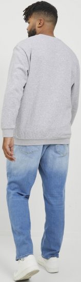 Jack & Jones BRADLEY Sweatshirt Light Grey Melange - Trøjer og hættetrøjer - Trøjer og Hættetrøjer i store størrelser - 2XL-14XL