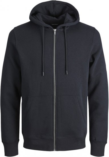 Jack & Jones BRADLEY Zip Hoodi Black - Trøjer og hættetrøjer - Trøjer og Hættetrøjer i store størrelser - 2XL-14XL