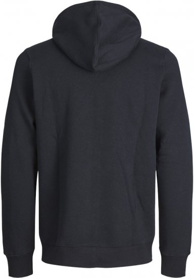 Jack & Jones BRADLEY Zip Hoodi Black - Trøjer og hættetrøjer - Trøjer og Hættetrøjer i store størrelser - 2XL-14XL