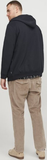 Jack & Jones BRADLEY Zip Hoodi Black - Trøjer og hættetrøjer - Trøjer og Hættetrøjer i store størrelser - 2XL-14XL