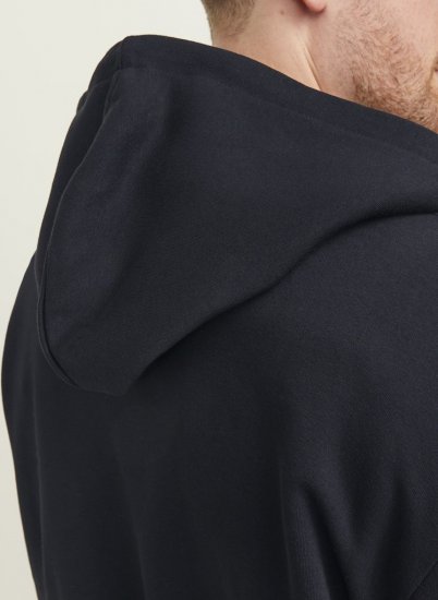 Jack & Jones BRADLEY Zip Hoodi Black - Trøjer og hættetrøjer - Trøjer og Hættetrøjer i store størrelser - 2XL-14XL