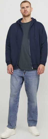 Jack & Jones BRADLEY Zip Hoodie Navy Blazer - Trøjer og hættetrøjer - Trøjer og Hættetrøjer i store størrelser - 2XL-14XL