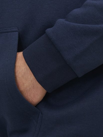 Jack & Jones BRADLEY Zip Hoodie Navy Blazer - Trøjer og hættetrøjer - Trøjer og Hættetrøjer i store størrelser - 2XL-14XL