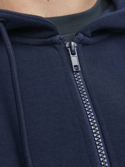 Jack & Jones BRADLEY Zip Hoodie Navy Blazer - Trøjer og hættetrøjer - Trøjer og Hættetrøjer i store størrelser - 2XL-14XL