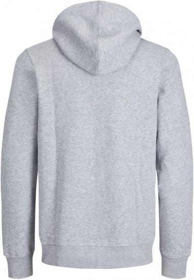 Jack & Jones BRADLEY Zip Hoodie Light Grey Melange - Trøjer og hættetrøjer - Trøjer og Hættetrøjer i store størrelser - 2XL-14XL