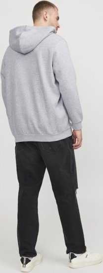 Jack & Jones BRADLEY Zip Hoodie Light Grey Melange - Trøjer og hættetrøjer - Trøjer og Hættetrøjer i store størrelser - 2XL-14XL