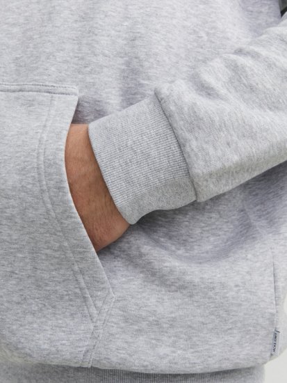 Jack & Jones BRADLEY Zip Hoodie Light Grey Melange - Trøjer og hættetrøjer - Trøjer og Hættetrøjer i store størrelser - 2XL-14XL