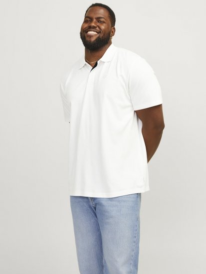 Jack & Jones Rodney Short Sleeve Polo White - Polotrøjer - Polotrøjer 2XL-8XL