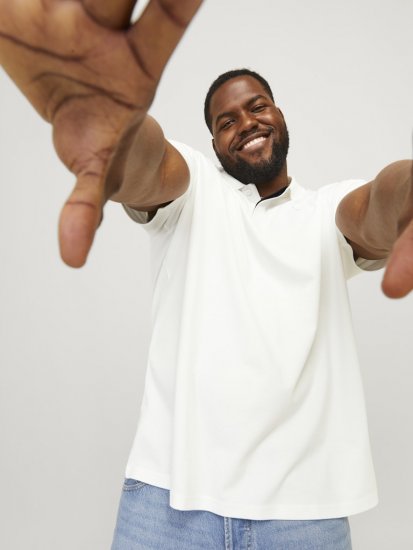 Jack & Jones Rodney Short Sleeve Polo White - Polotrøjer - Polotrøjer 2XL-8XL