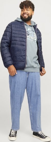 Jack & Jones SPRINT True Red Stitches Quilted Collar Jacket Navy Blazer - Jakker - Jakker i store størrelser, 2XL- 12XL