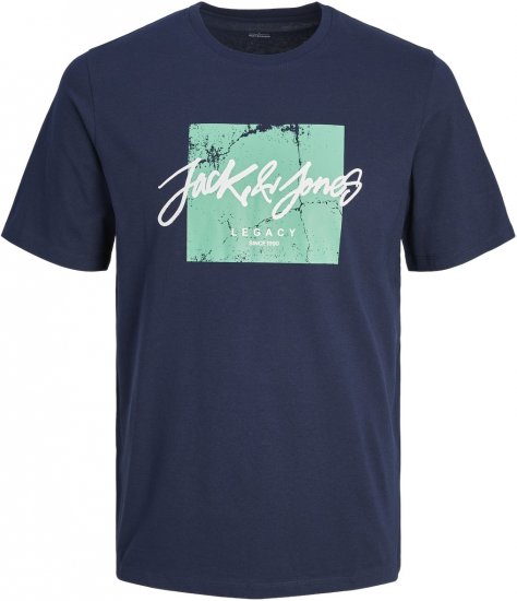 Jack & Jones TILEY -Shirt Navy Blazer - T-shirts - T-shirts i store størrelser - 2XL-14XL